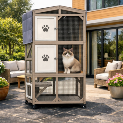 enclos pour chats pour la terrasse