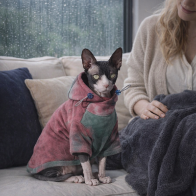 hoodies pour chats sphynx Mode Polaire sur chat