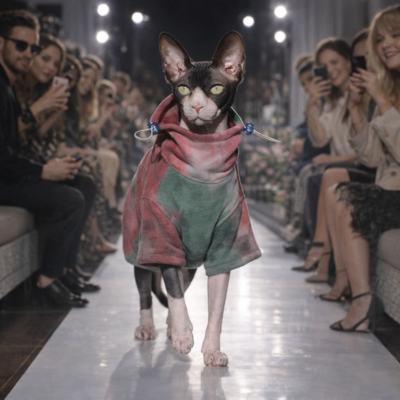 hoodies pour chats sphynx Mode Polaire en défilé