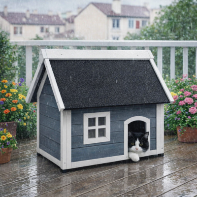 niche pour chat pluie