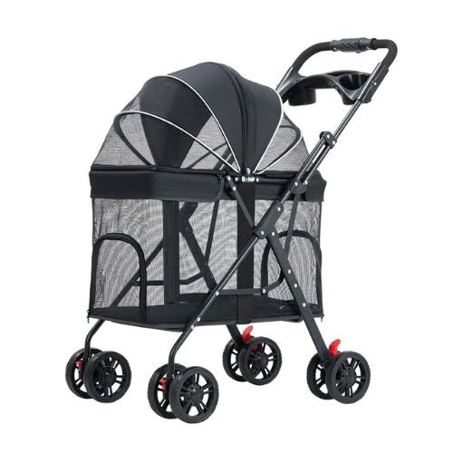 Poussette chat Tout-Terrain Pliable noire