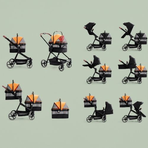 poussette chat et bébé Confort Duo configurations possibles