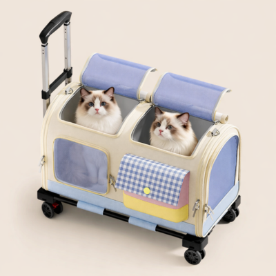 poussette chats multifonction double