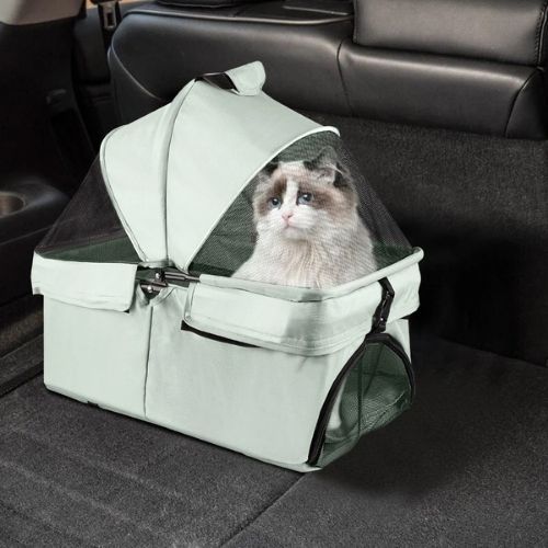 Poussette pour chat 3-en-1 Pliable pour banquette