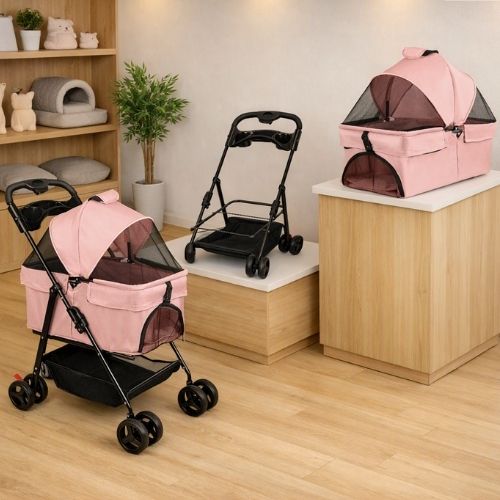 Poussette pour chat 3-en-1 Pliable pièces