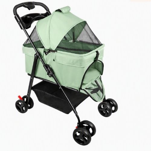 Poussette pour chat 3-en-1 Pliable verte