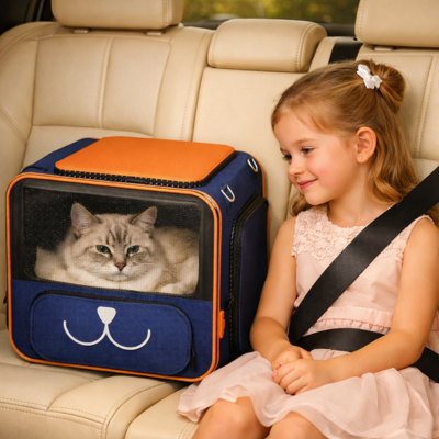 Poussette pour chat Chariot de Voyage sur la banquette