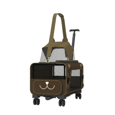 Poussette pour chat Chariot de Voyage brun marron