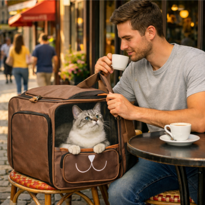 Poussette pour chat Chariot de Voyage à la main