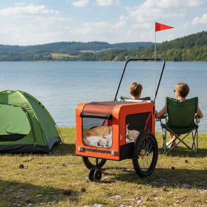 Poussette pour chat camping