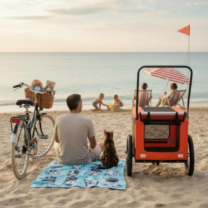 Poussette pour chat pour la plage