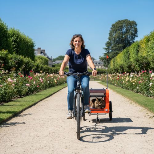Poussette pour chat pour le vélo
