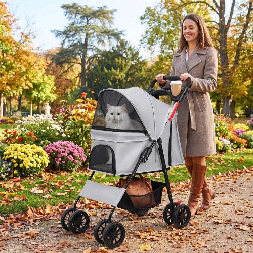 poussette pour chat sécurisée et pliable pour les promenades
