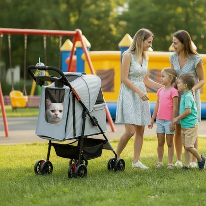 poussette pour chat sécurisée et pliable fenêtre arrière
