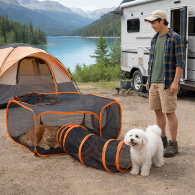tunnel pour chat camping