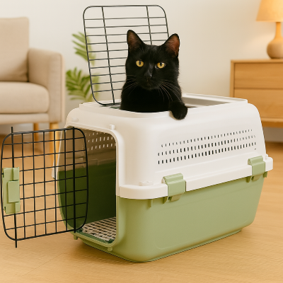 Cage de Transport Pour Chat | PetFlightCase - Vert