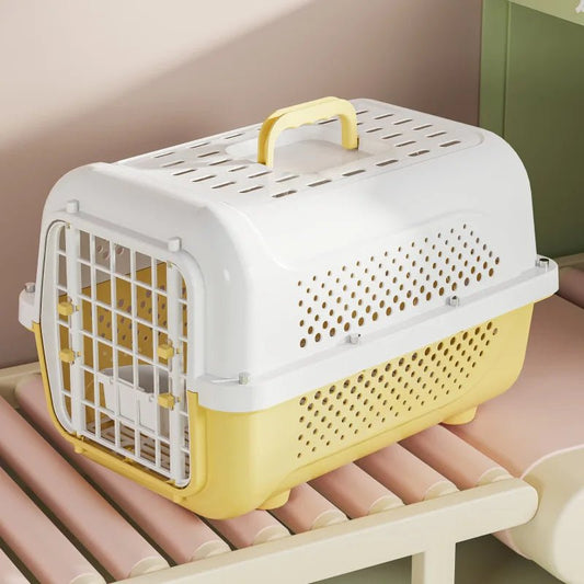 Cage de Transport Pour Chat - PetFlightCase™ - Jaune - chatnomade
