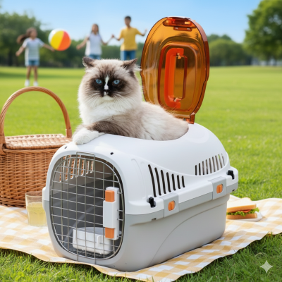 caisse de transport pour chat en pique nique