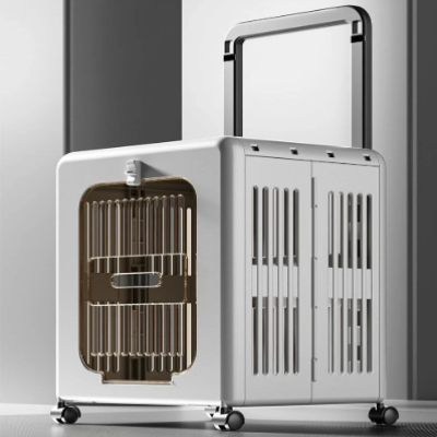 caisse de transport pour chat homologuee grise