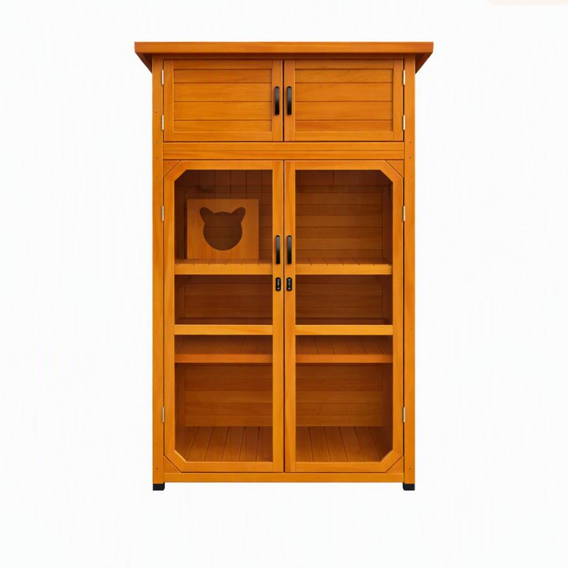 catio balcon avec armoire de rangement bois naturel
