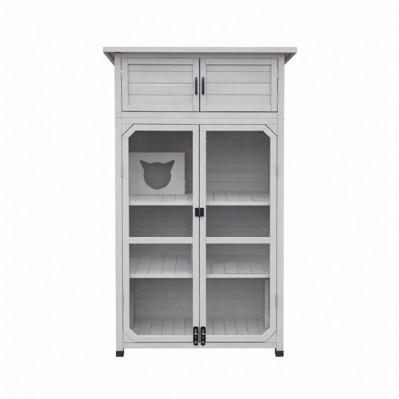 catio balcon avec armoire de rangement gris