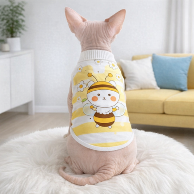 chandails pour chats sphynx abeille sur chat