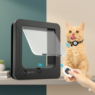 chatière électronique avec puce RFID manette