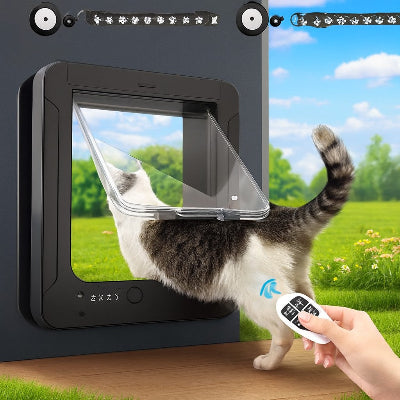 chatiere electronique avec puce RFID noir chat rfid