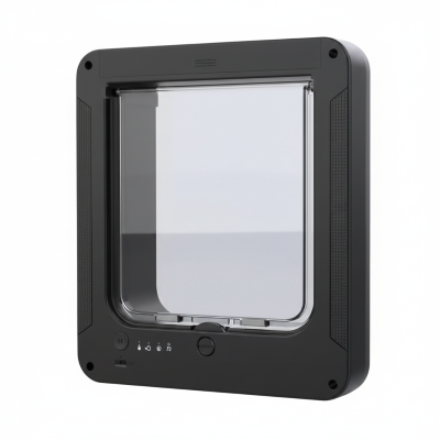 chatière électronique avec puce RFID variante noire