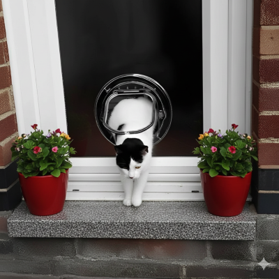 Chatière pour porte vitrée | Transparente