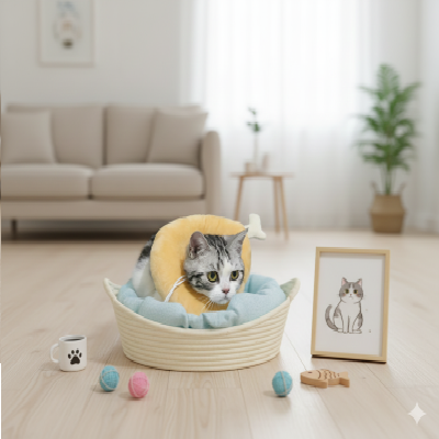 collerette chat farfelue cuisse de poulet