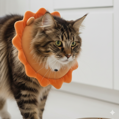 collerette pour chat lionceau sur main coon