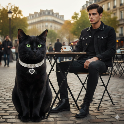 collier ajustable pour chat diamant et coeur au bistro