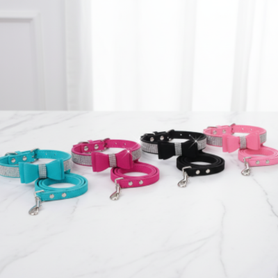 collier et laisse pour chat strass couleurs disponibles