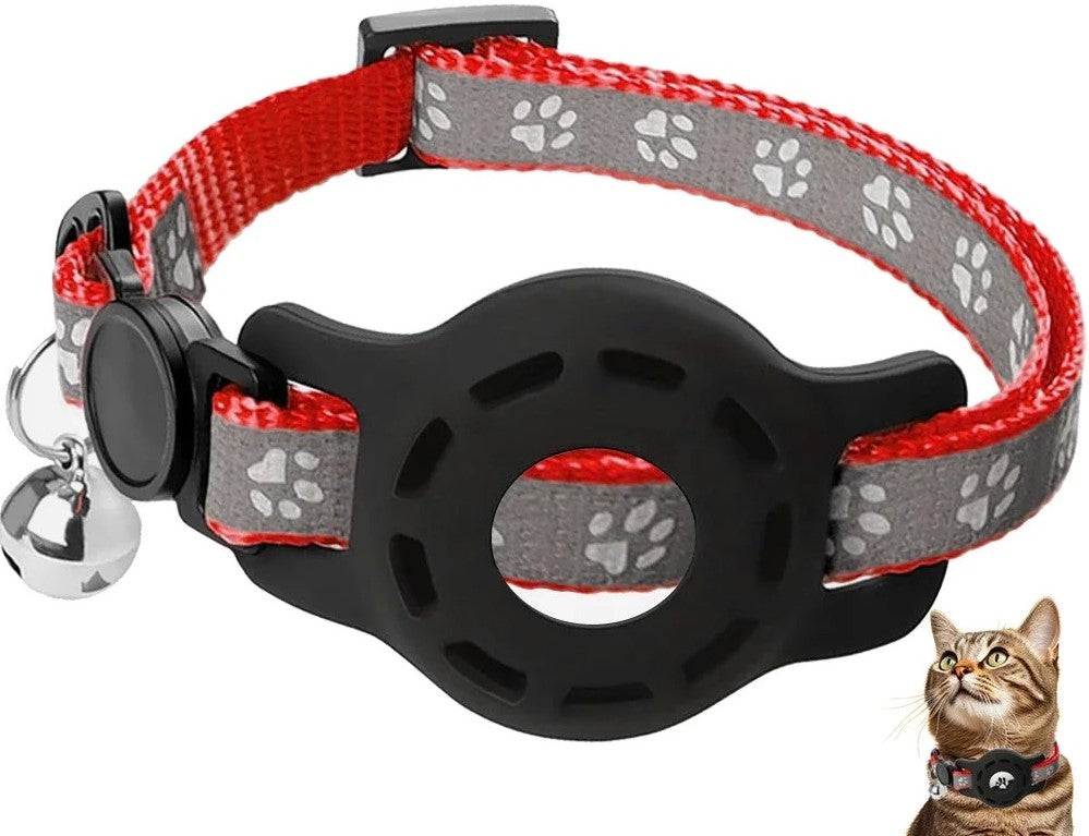 collier gps chat Carlos variante rouge