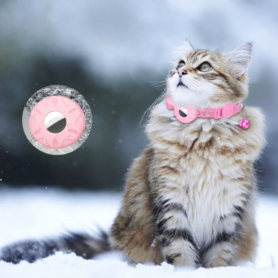 collier gps chat rose imperméable