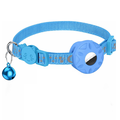collier gps chat céleste variante bleu