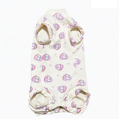 combinaison pour chat beige et rose