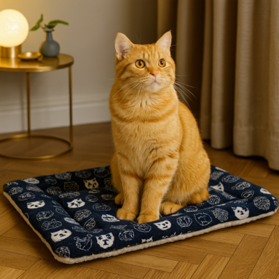 coussin pour chat frileux marine intérieur