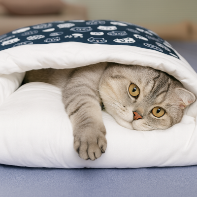 couverture chat au repos