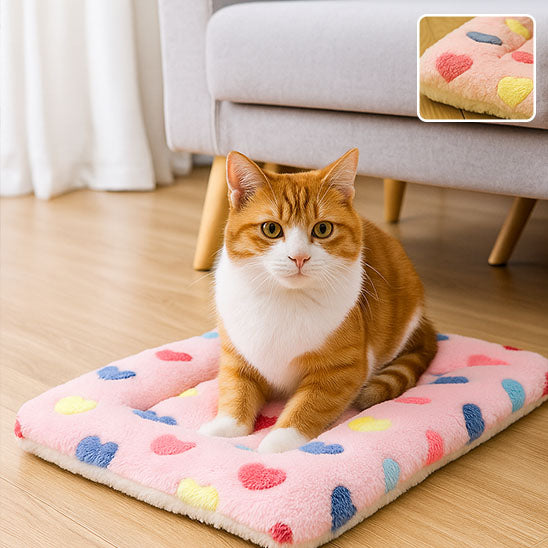 couverture polaire pour chat doudouchat rose amour chat roux