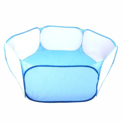 enclos grillagé pour chat bleu