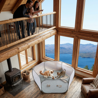 enclos grillagé pour chat pour les voyages