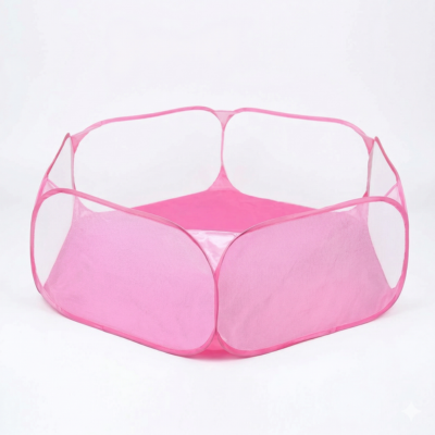 enclos grillagé pour chat rose