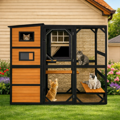 enclos pour chat extérieur ouverture catio