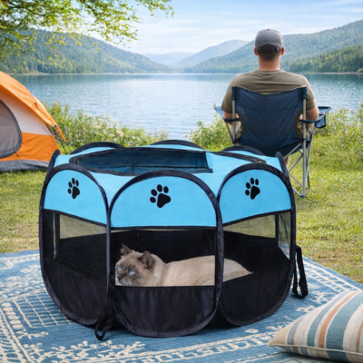 enclos pour chat pliable pour le camping