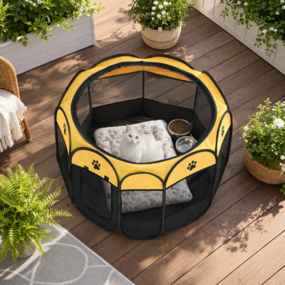enclos pour chat pliable confortable