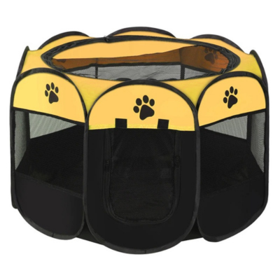 enclos pour chat pliable jaune