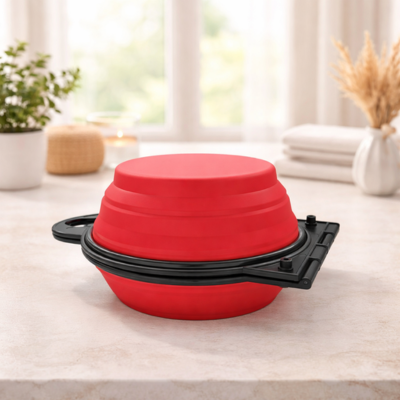 gamelle pour chat silicone fermée et déployée