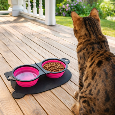 gamelle pour chat silicone remplie